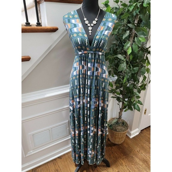 Rachel Pally Women's Multicolor Modal Sleeveless V-Neck Long Maxi Dress Size S - Picture 11 of 11